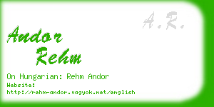 andor rehm business card